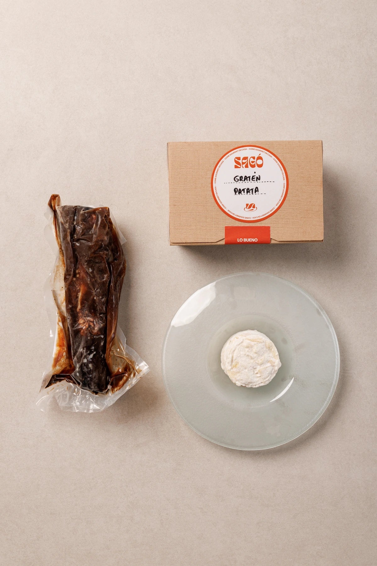 Costilla de 'Black Angus' en su jugo con miel acompañada de Gratén de Patata y Queso Emmental - SAGÓ