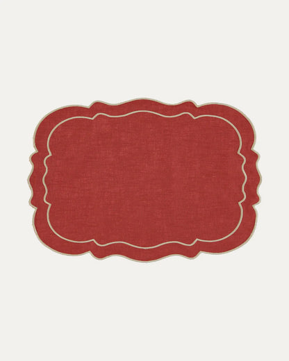 Mantel Individual Clou Lino Terracota & Beige | Hecho en Portugal