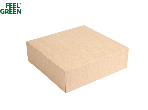 CAJAS PASTELERÍA SIN VENTANA 'THEPACK' 240 G/M2 26x26x8 CM NATURAL CARTÓN ONDULADO NANO-MICRO (100 UNID.) - SAGÓ