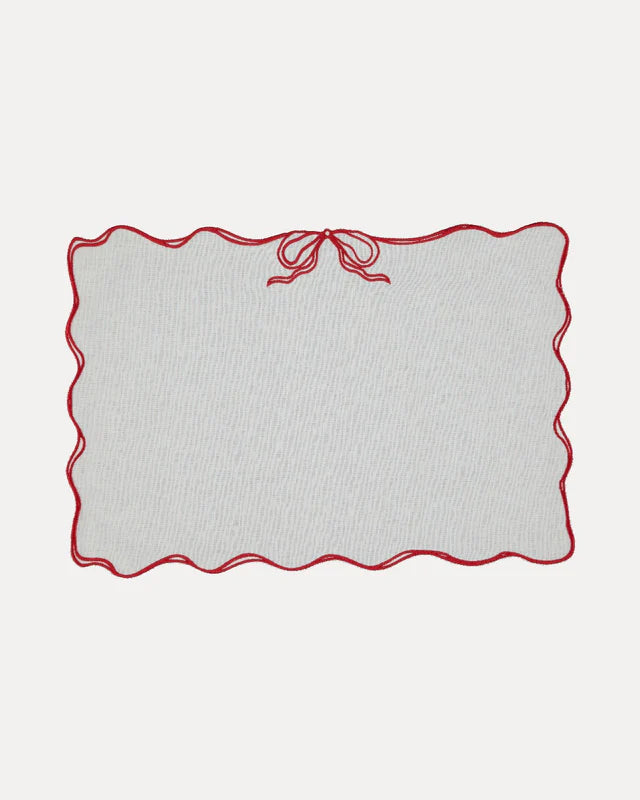 Mantel Individual Viena Blanco & Rojo | Hecho en Portugal