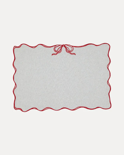 Mantel Individual Viena Blanco & Rojo | Hecho en Portugal