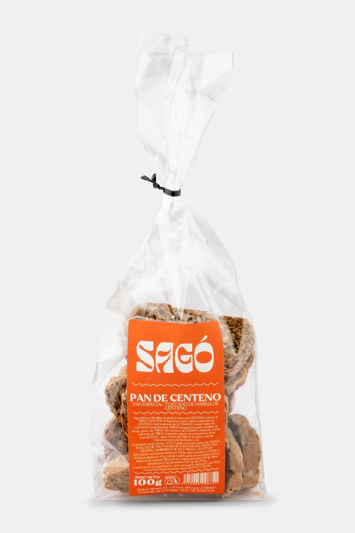 Pan de Centeno Cracker (100 g) - SAGÓ