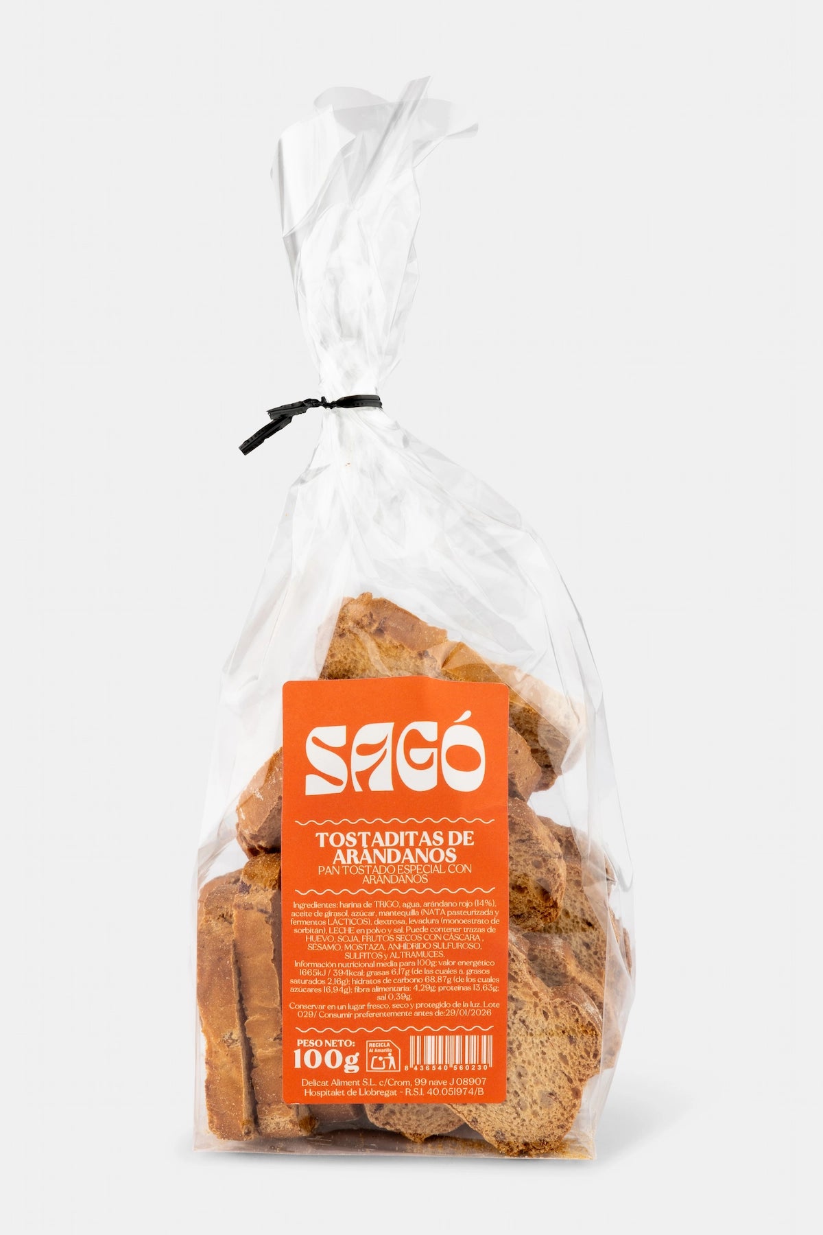 Tostaditas de Arándanos y Mantequilla (100 g) - SAGÓ